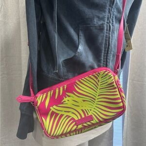 Tropical Vera Bradley Pink and Yellow Crossbody Bag